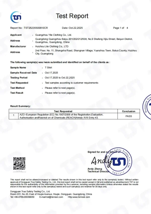 AZO test report