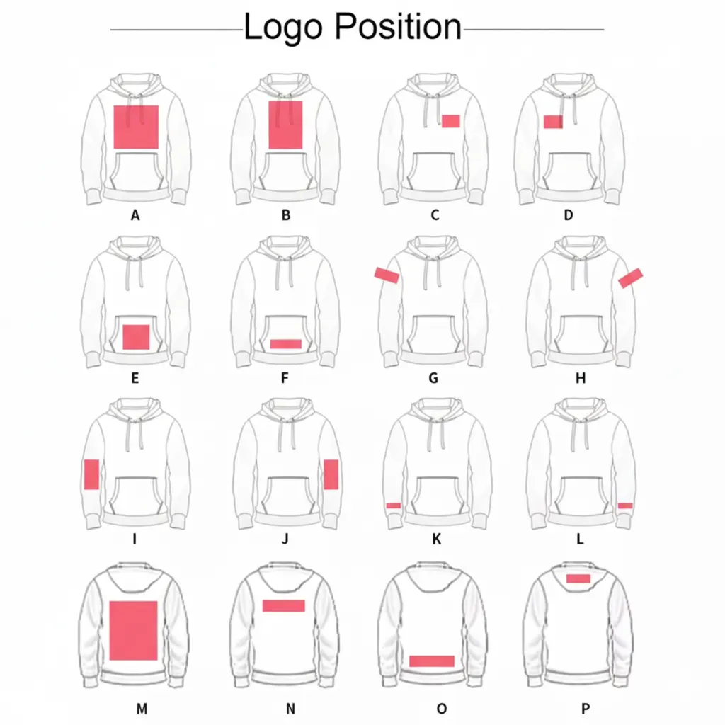 Custom Logo Placement Diagram for hoodie