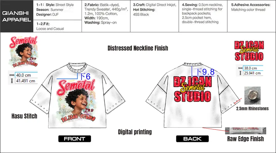 T-shirt manufacturer 41 design techpack for t-shirt