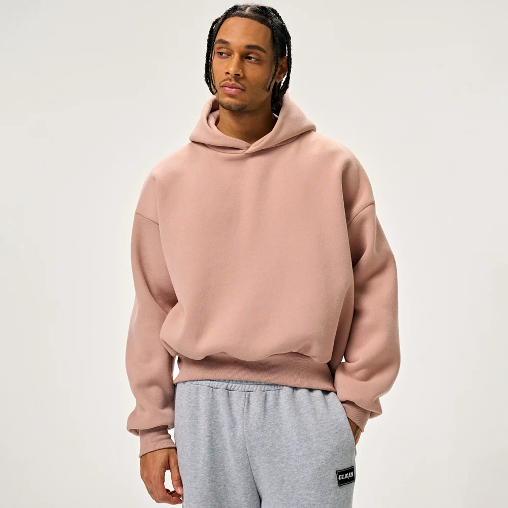 600gsm Cotton Blank Hoodie -SkinPink-front