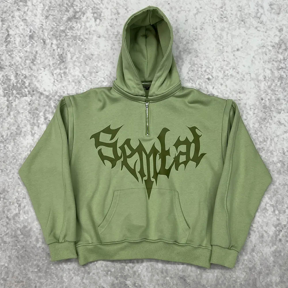 Custom Heavyweight Graphic Cotton Screen Printing Hoodie-JE016