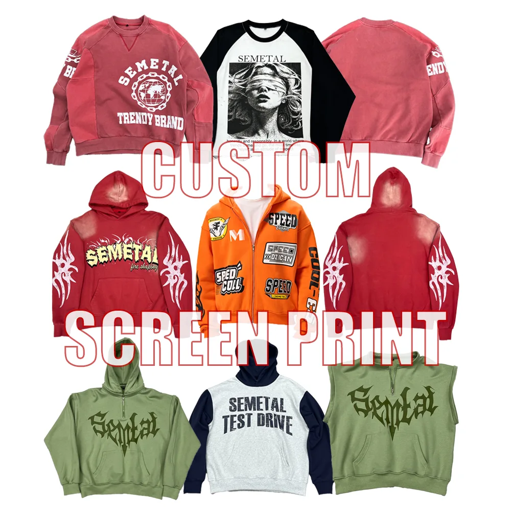 Custom Heavyweight Graphic Cotton Screen Printing Hoodie Series