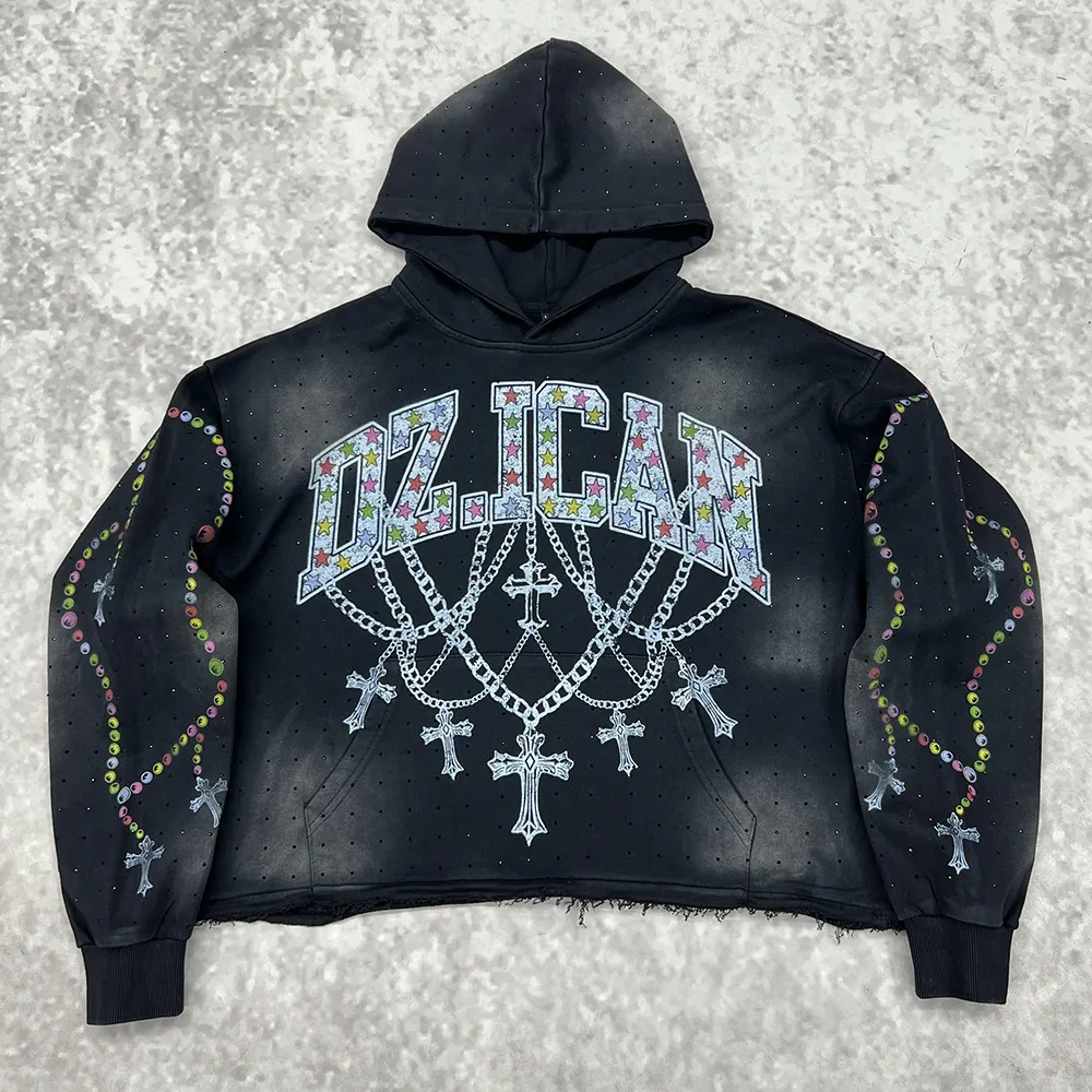 Luxury Rhinestone Hoodies-bg068
