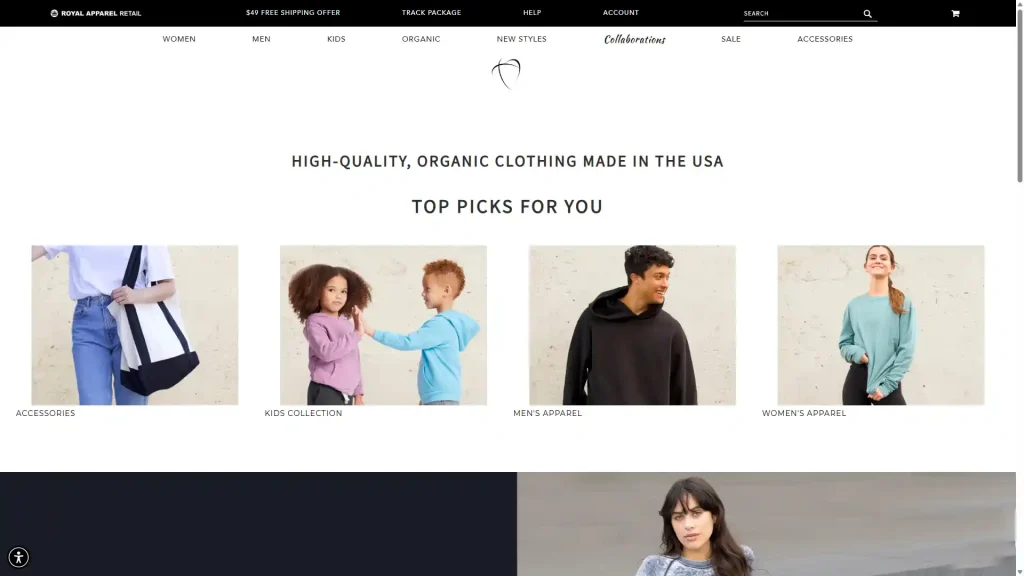 Royal Apparel Web Site