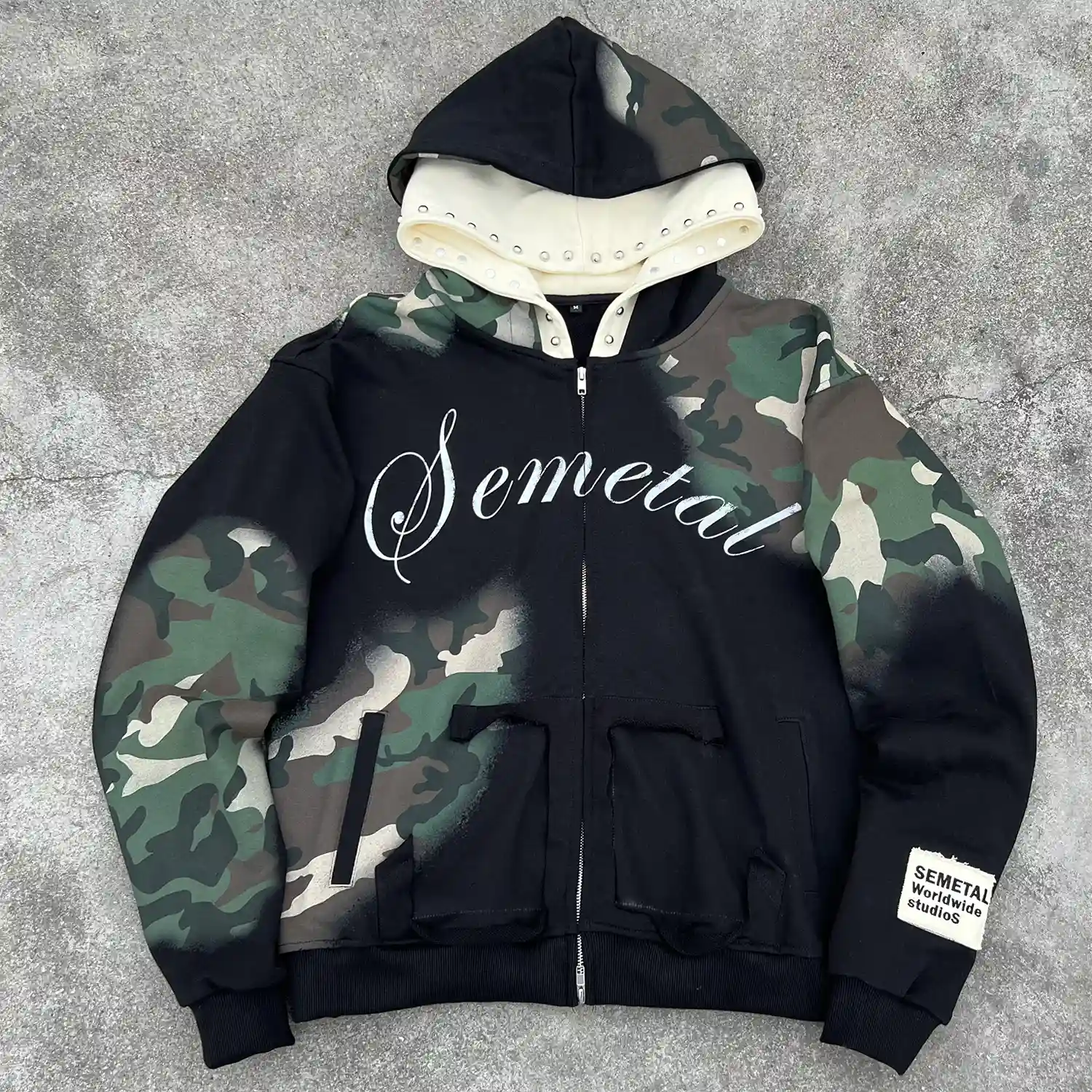 Printed & Studded Hoodie