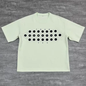 Flat lay front view of the 260GSM custom vintage wash embroidered t-shirt in acid wash olive green