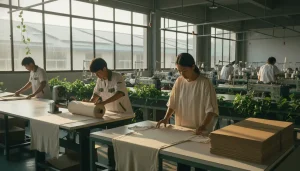 modern sustainable clothing factory floor in Guangzhou