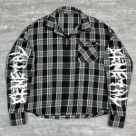 Front view of black custom oversized mesh shirt with contrast stitching