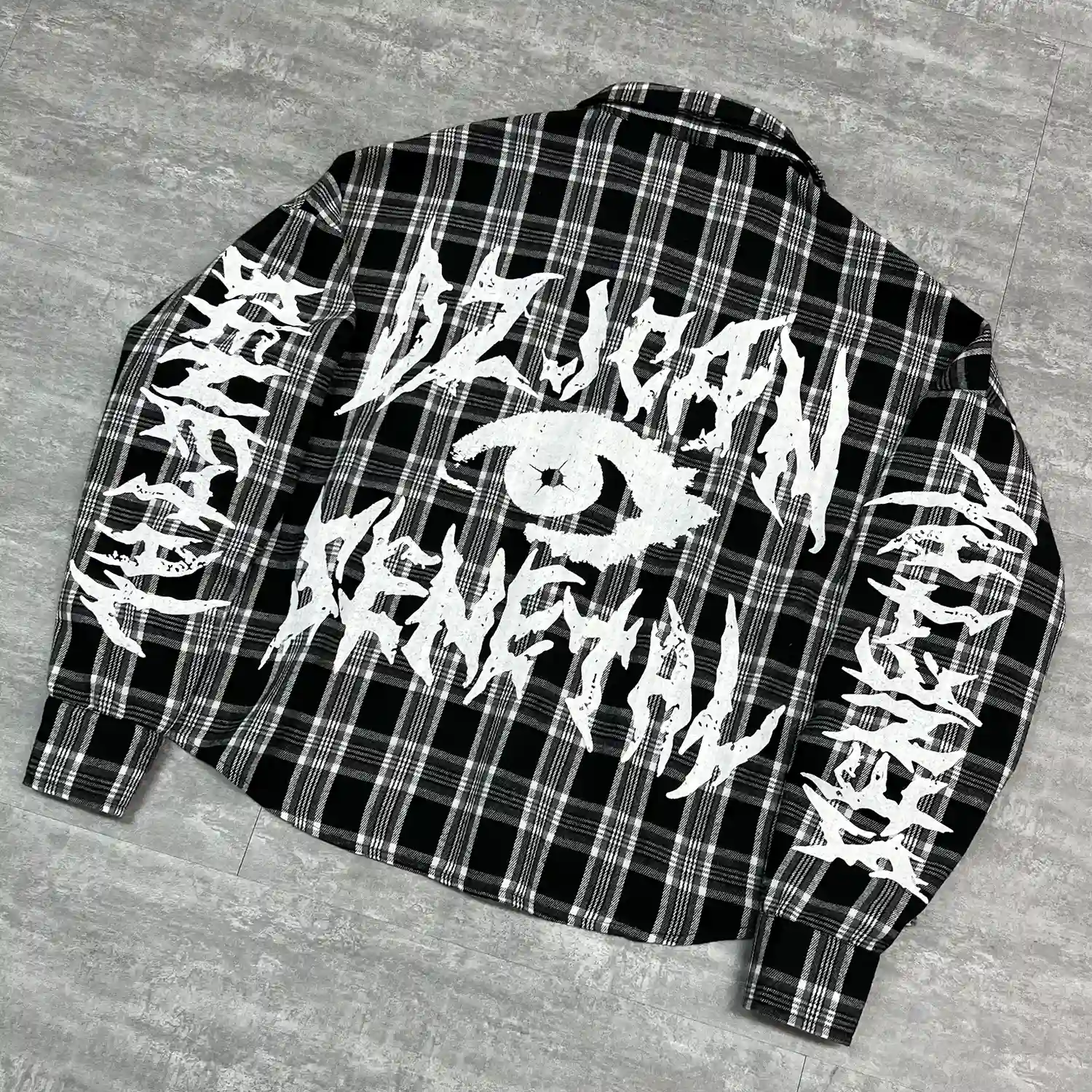Detail shot of back collar star embroidery on OEM mesh apparel.