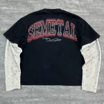 Close up of front pocket star embroidery on premium mesh streetwear shirt.