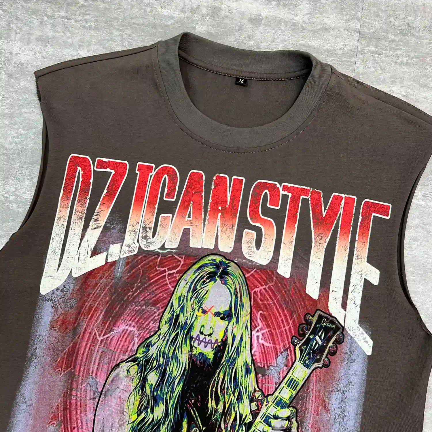 Custom Oversized Graphic Tank 240GSM Cotton | OEM Low MOQ 5 Back flat lay display showcasing massive racing graphic on wholesale streetwear tank.