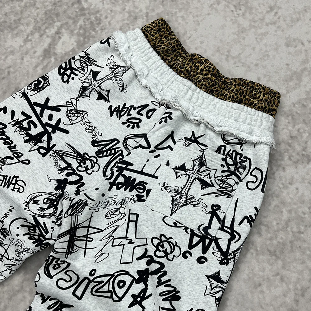 custom graffiti sweatpants side pocket and waistband detail
