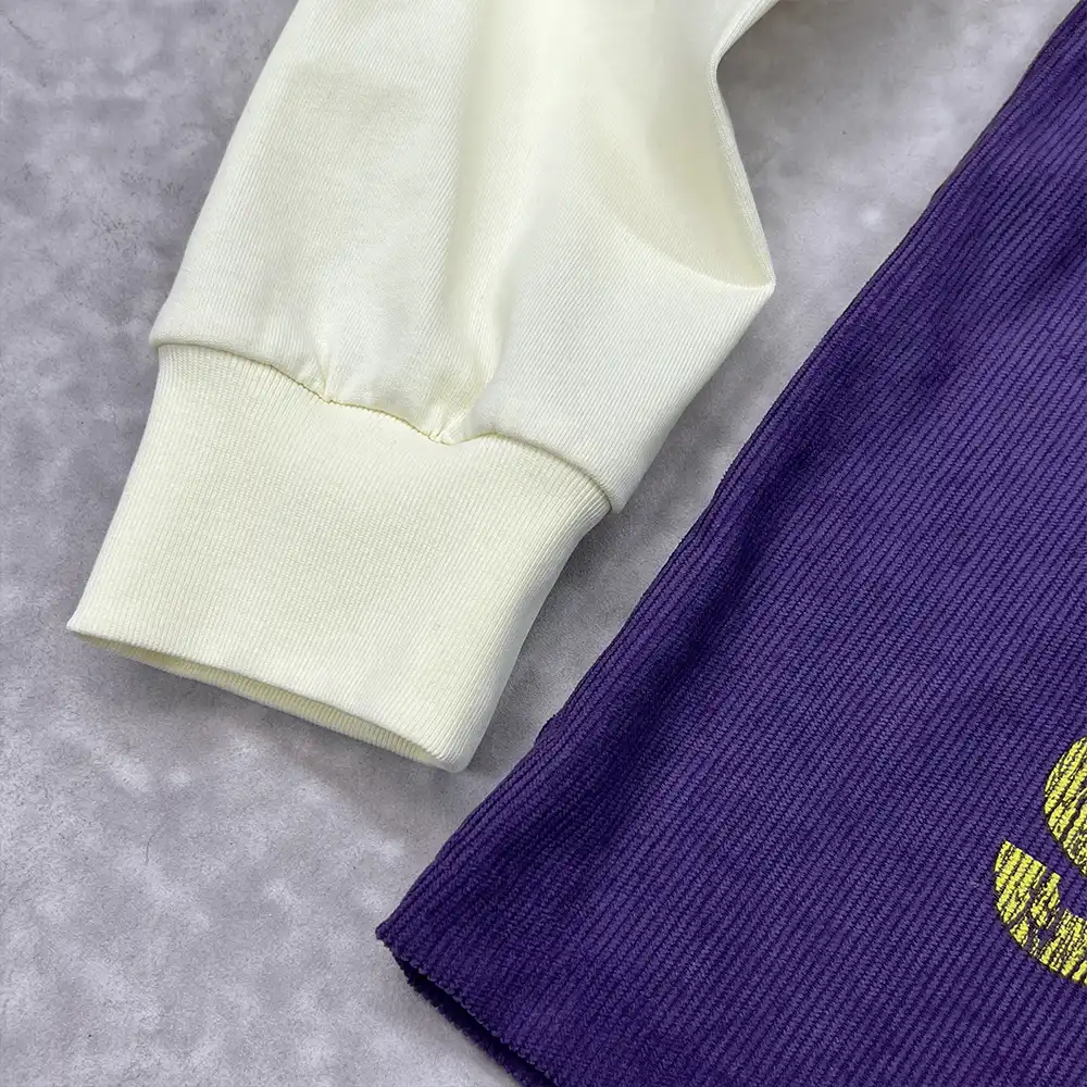 custom layered long sleeve t shirt cream sleeve cuff detail