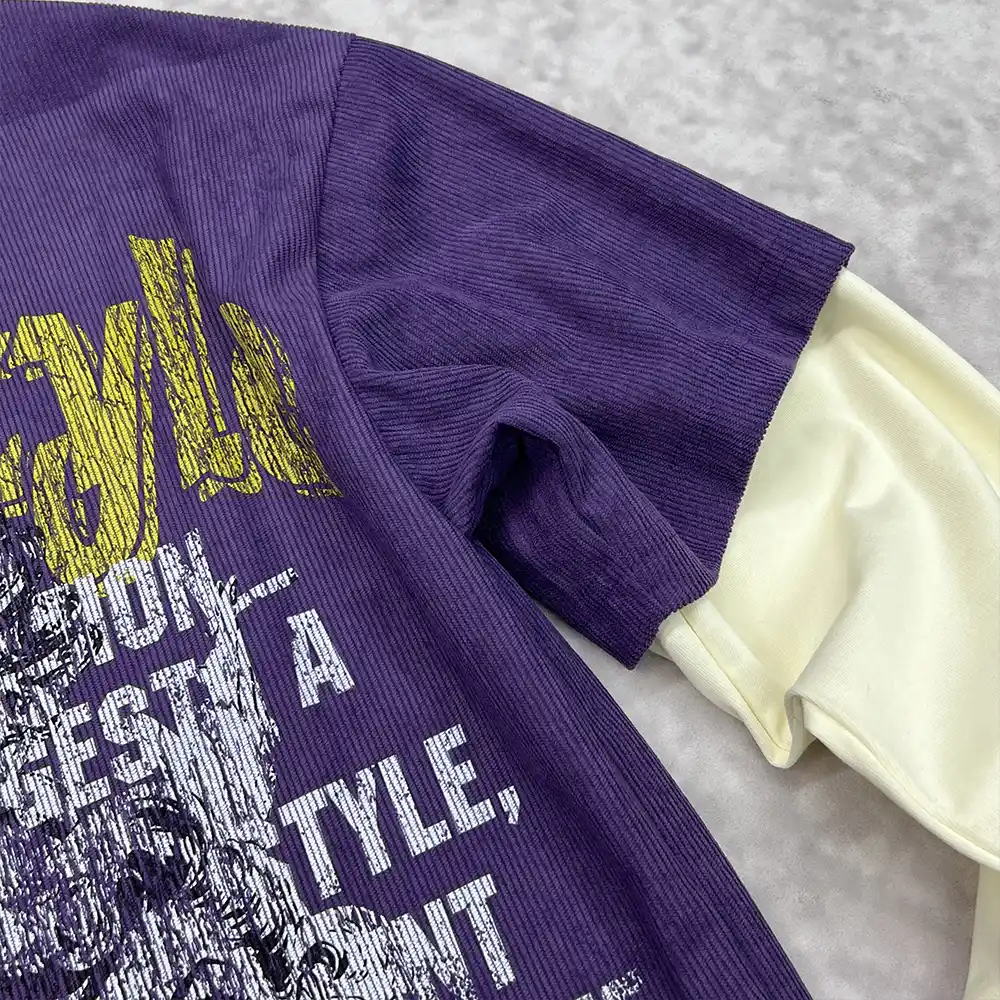 custom layered long sleeve t shirt short sleeve over long sleeve construction