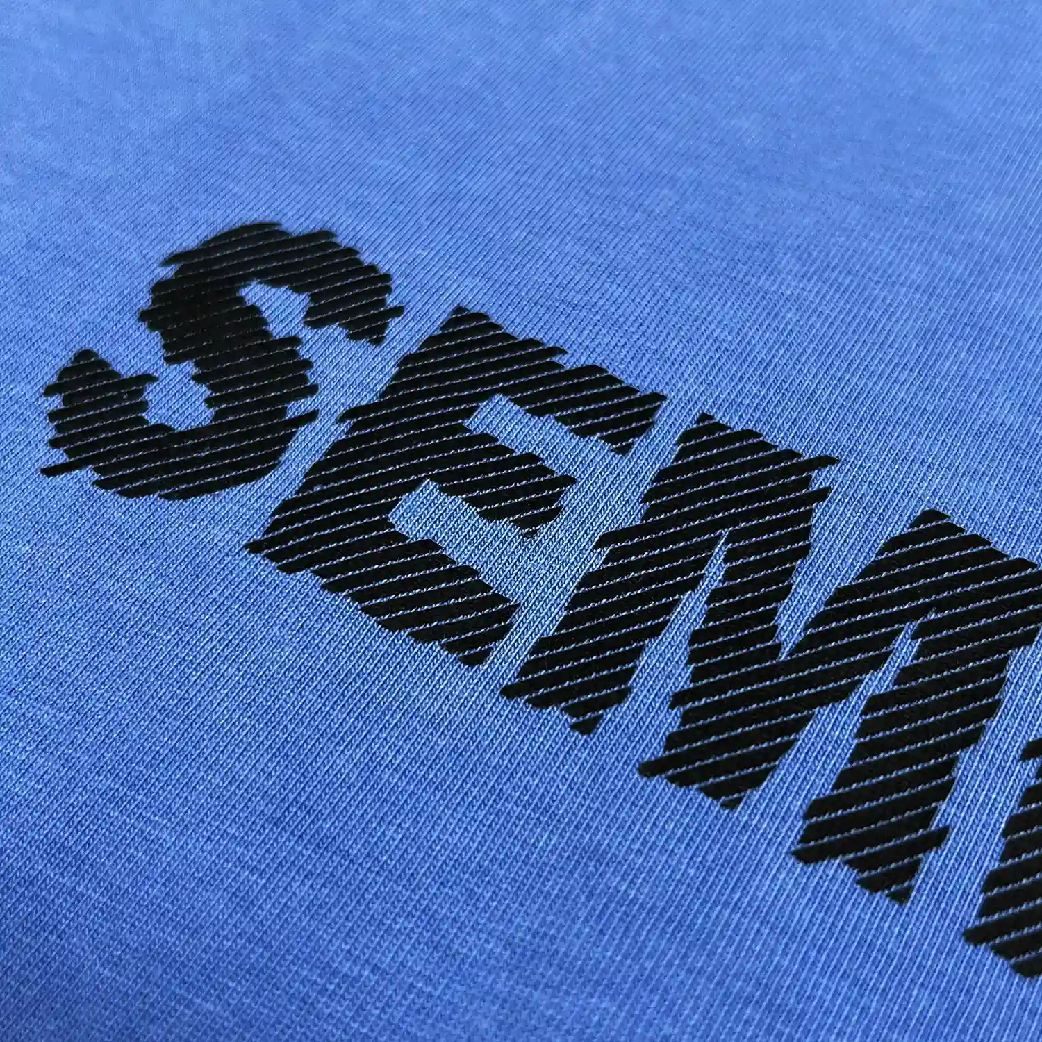 custom oversized t shirt black textured embroidery logo detail