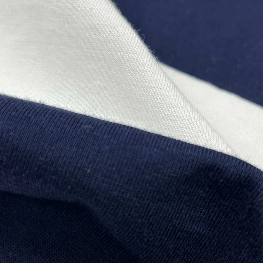 custom striped polo shirt cotton jersey fabric close up