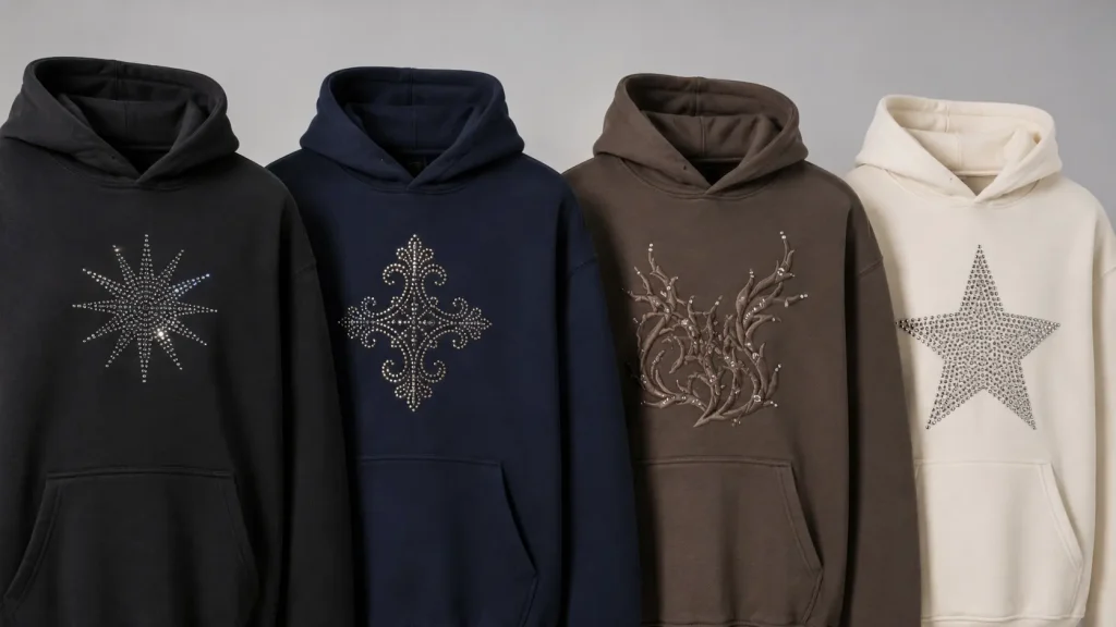 Top 7 Critical Rhinestone Attachment Methods Ranked by Durability and Cost for Hoodies 9 rhinestone hoodie production methods comparison for custom streetwear
