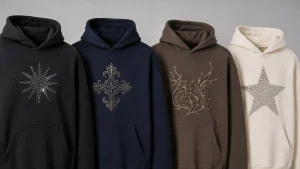 rhinestone hoodie production methods comparison for custom streetwear