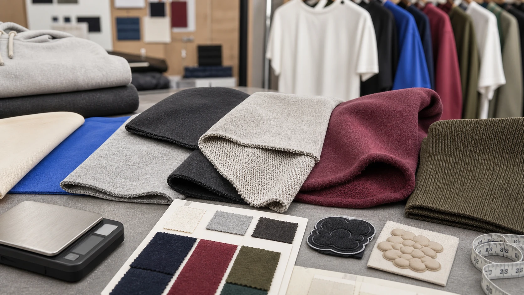 GSM fabric weight is a starting point for choosing T-shirt, hoodie, and fleece textures.